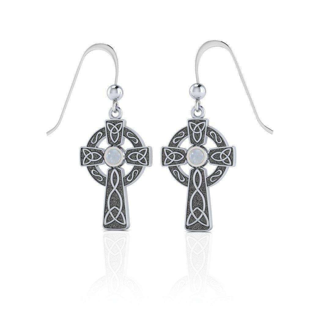 A beautiful statement of pride and faith ~ Sterling Silver Jewelry Celtic Cross Hook Earrings TER075 Earrings