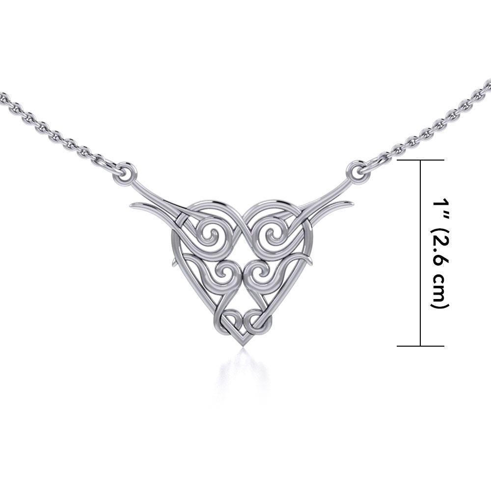 A tasteful expression of inner love, strength and passion ~ Celtic Knotwork Heart Sterling Silver Necklace Jewelry TN276 Necklace