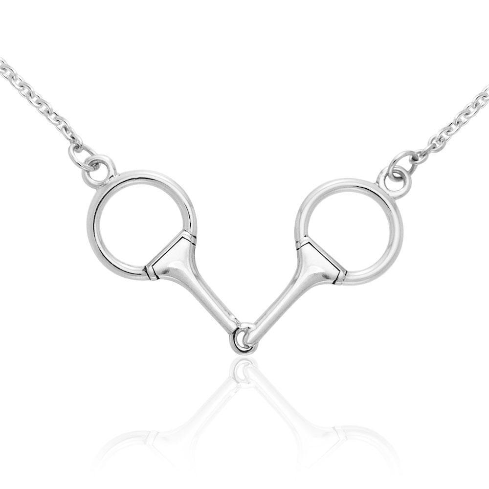 Eggbutt Snaffle Horse Bits Silver Necklace TNC206 Necklace