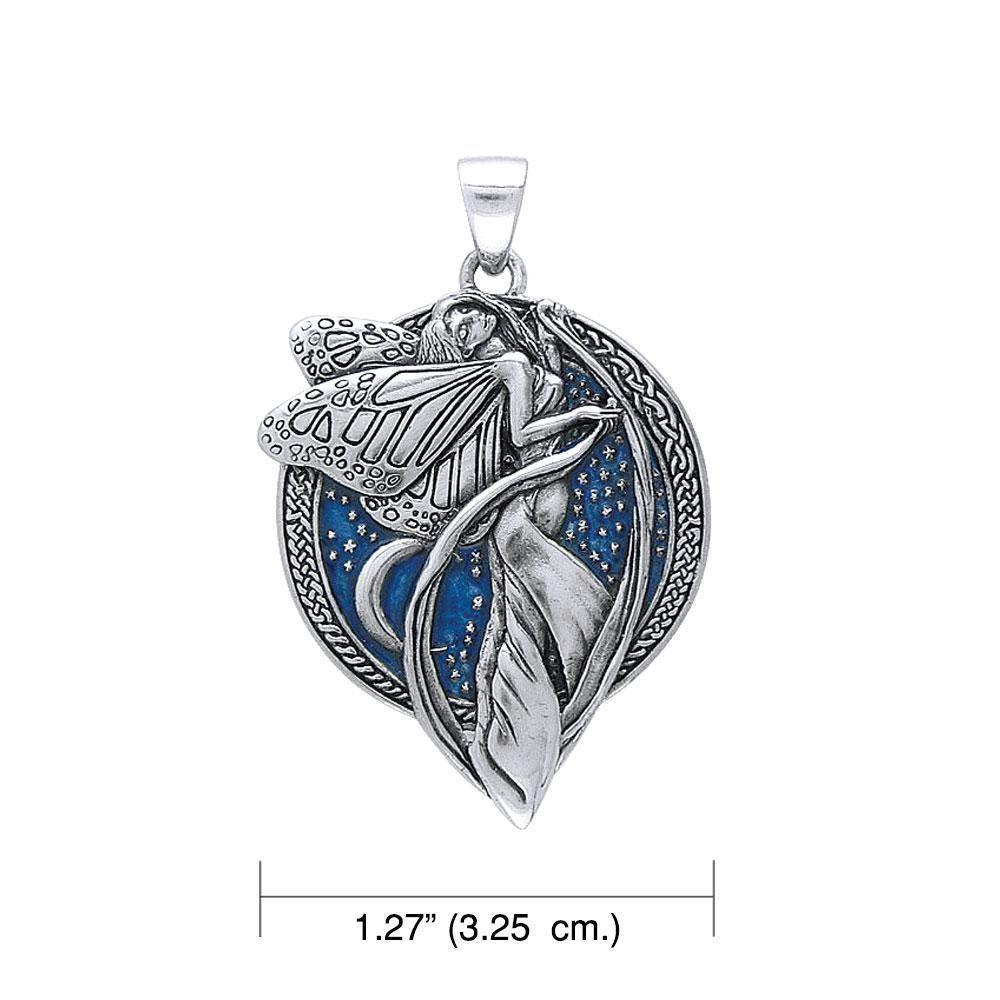 Moonlight Faery Sterling Silver Pendant with Enamel TP3431-MBL Pendant