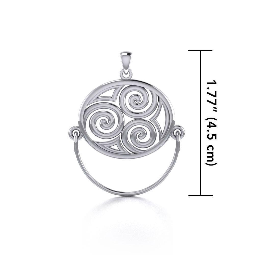 Celtic Triskele Silver Charm Holder Pendant TP921 Pendant