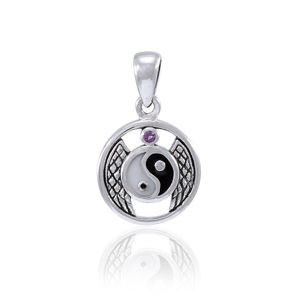 Winged Yin Yang Silver Pendant TPD4308 Pendant