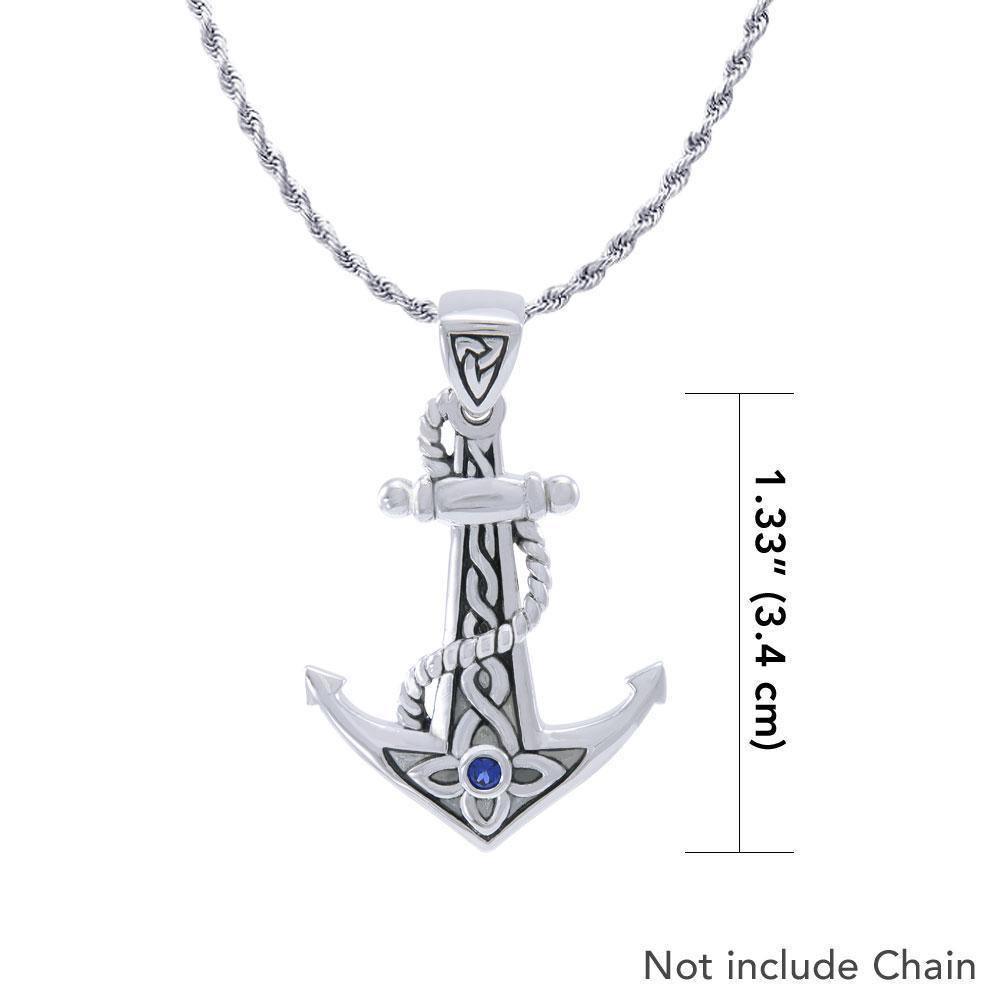 Celtic Anchor Gemstone Pendant TPD4366 Pendant