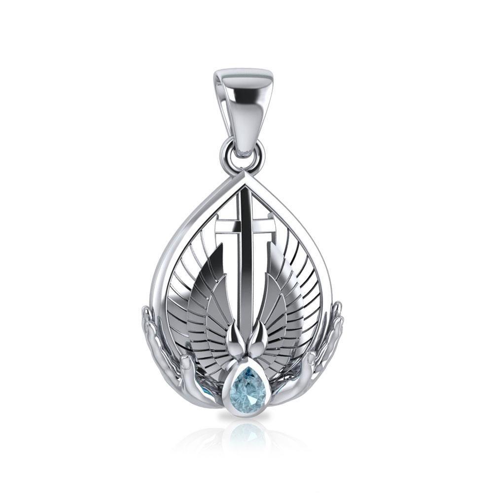 The Christian Cross Sterling Silver Pendant with Gemstone TPD4948 Pendant