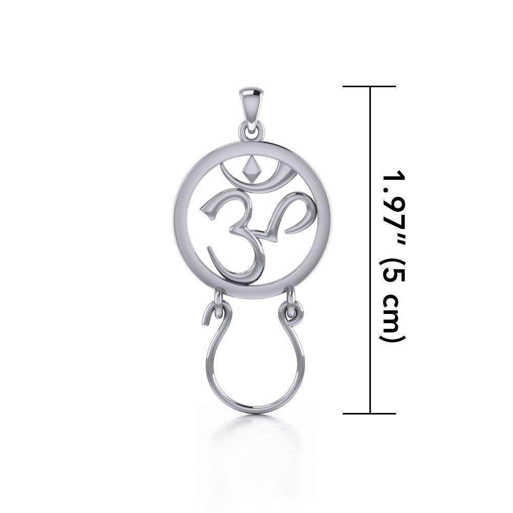 Om Sterling Silver Charm Holder Pendant TPD5095 Pendant