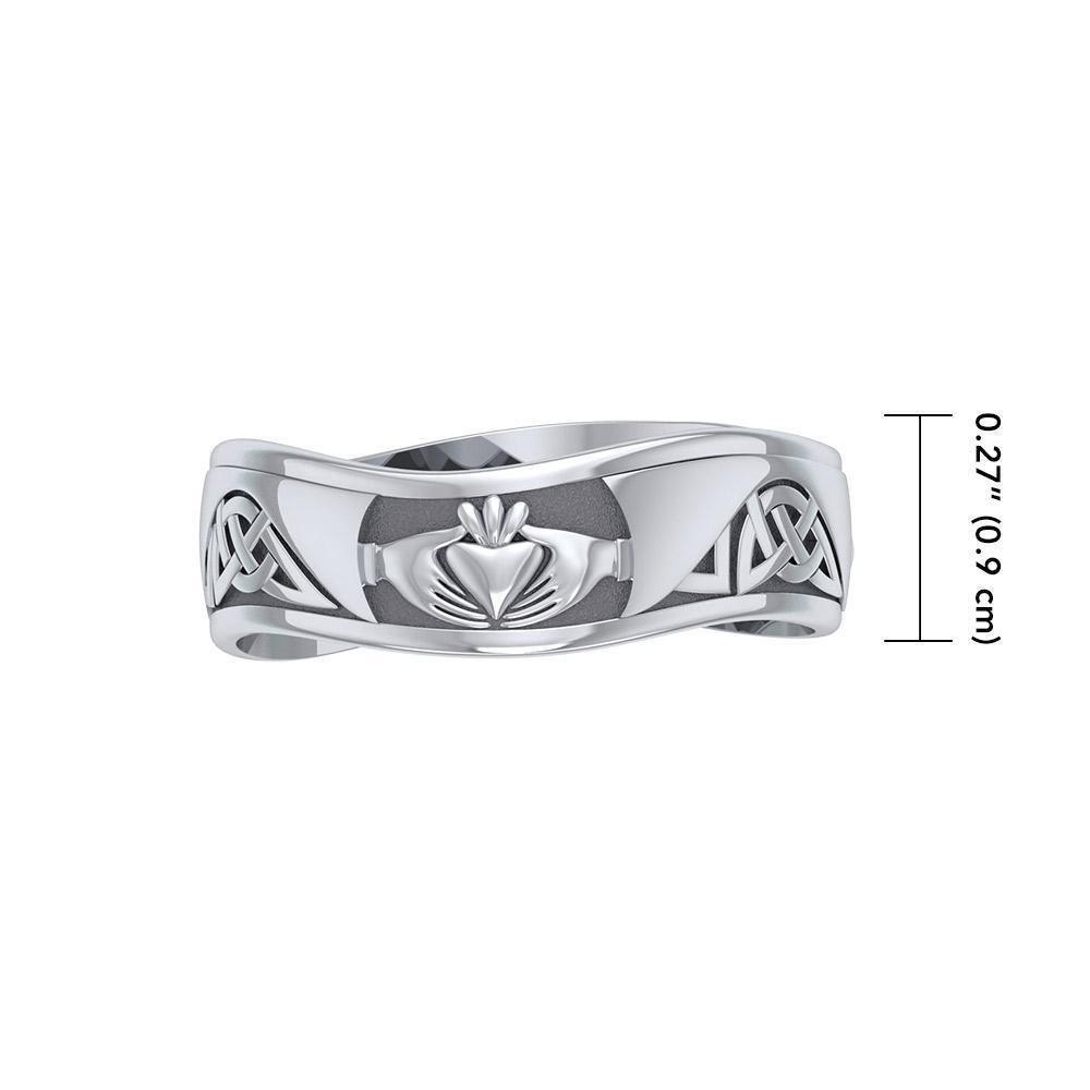The love that never fades ~ Celtic Knotwork Claddagh Sterling Silver Ring TR2923 Ring
