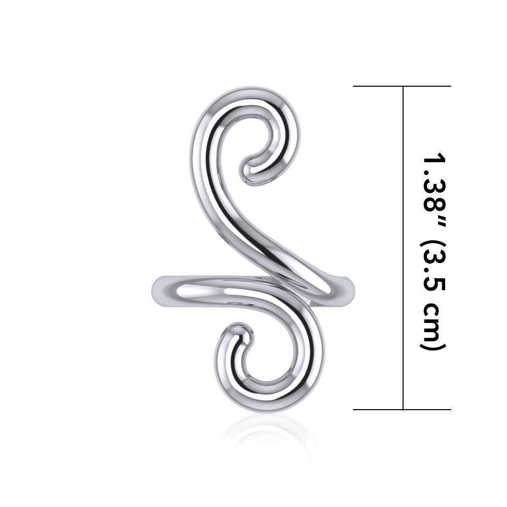 Modern Abstract Design Silver Ring TRI390 Ring