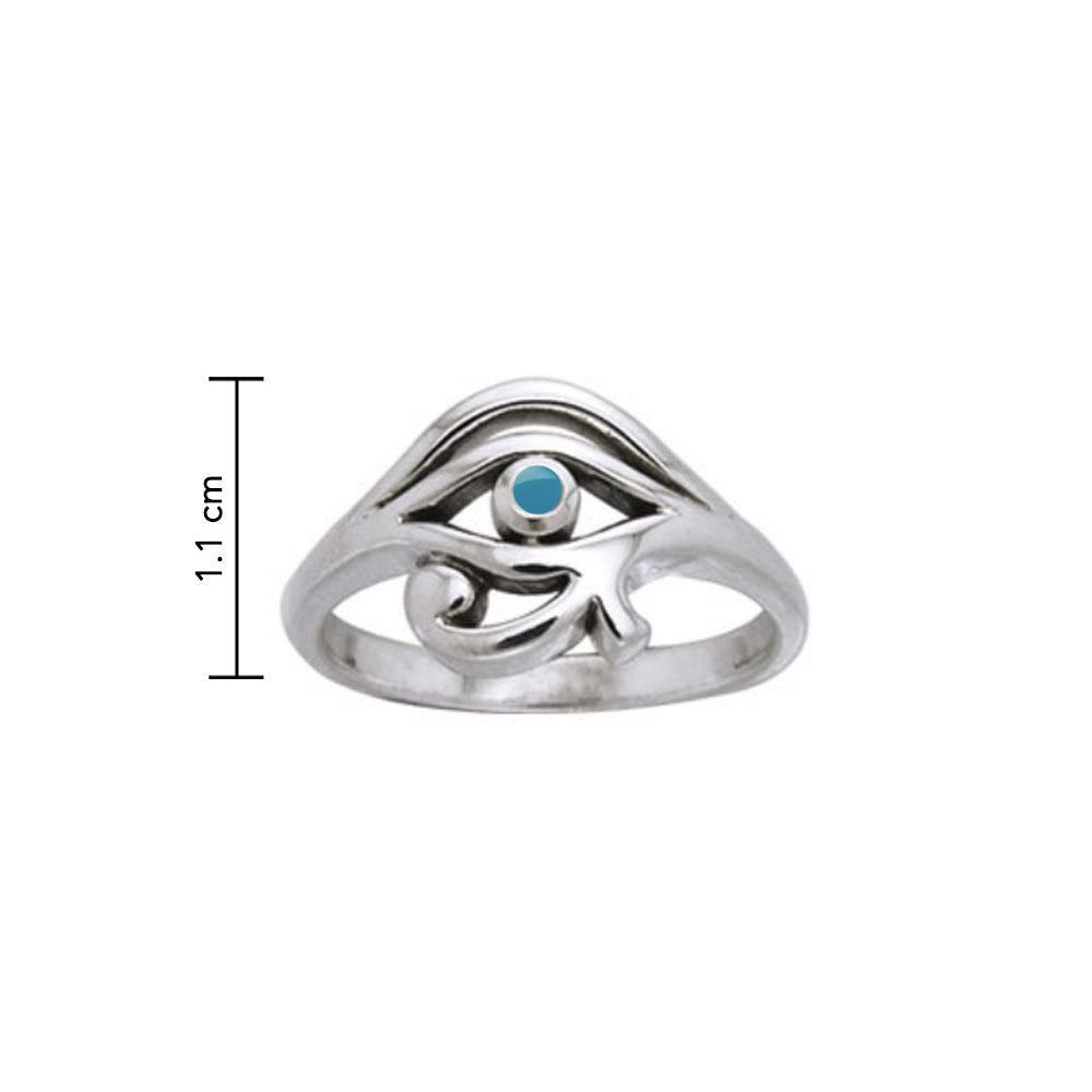 Eye of Horus Silver Ring with Gem TRI995 - peterstone.dropshipping