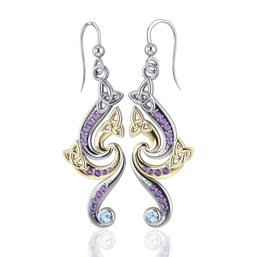 Sterling Silver Celtic Triquetra Dangle Earrings