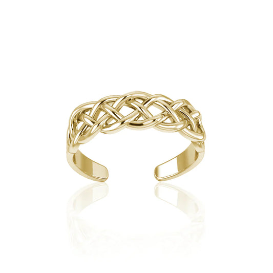 Absorb Timeless Elegance: Dropshipping Celtic Knotwork Gold Vermeil Toe Ring