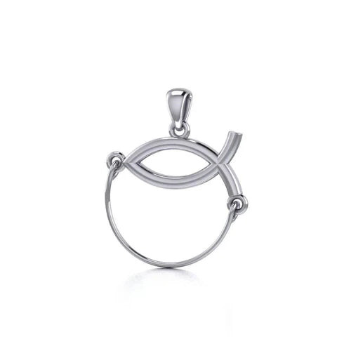 Christian Fish Silver Charm Holder Pendant