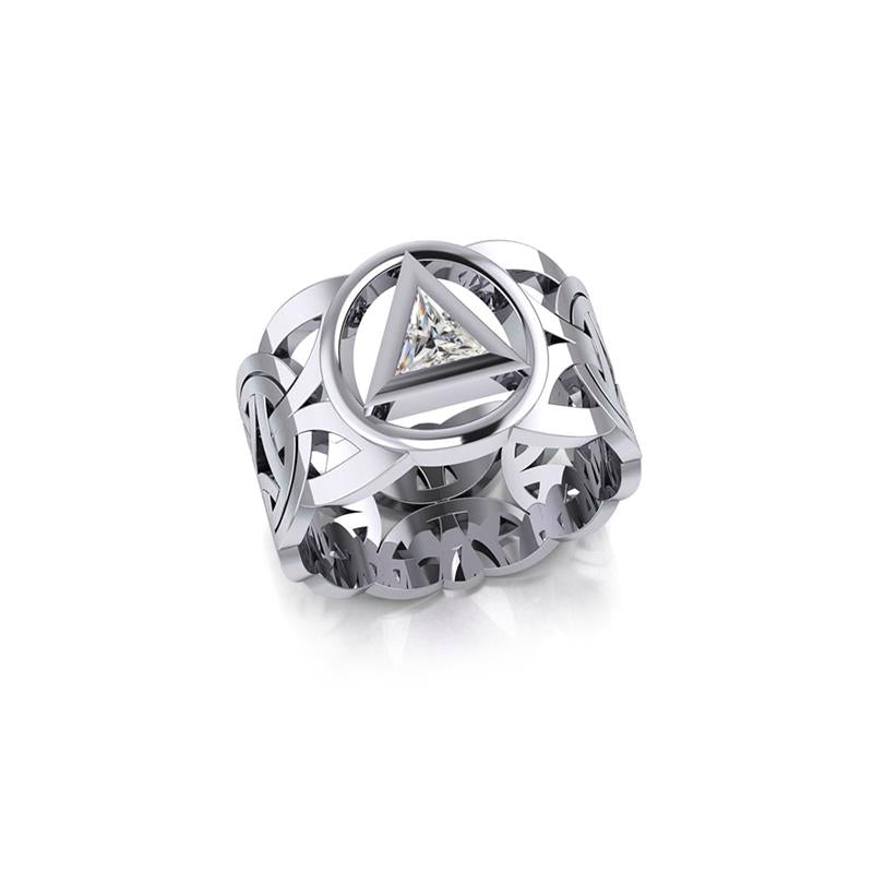 Recovery Viking Sterling Silver Ring with Gemstone TRI2275