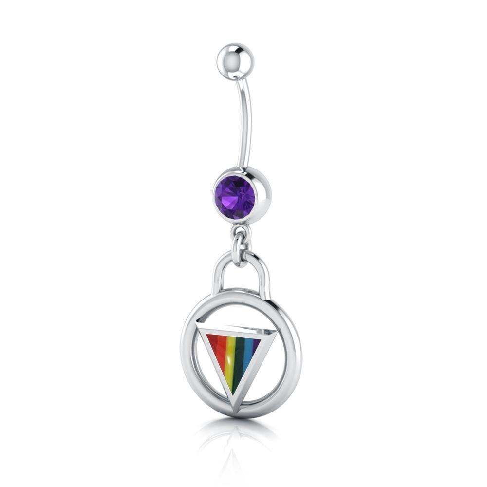 Rainbow Encircled Triangle Body Jewelry BJ025