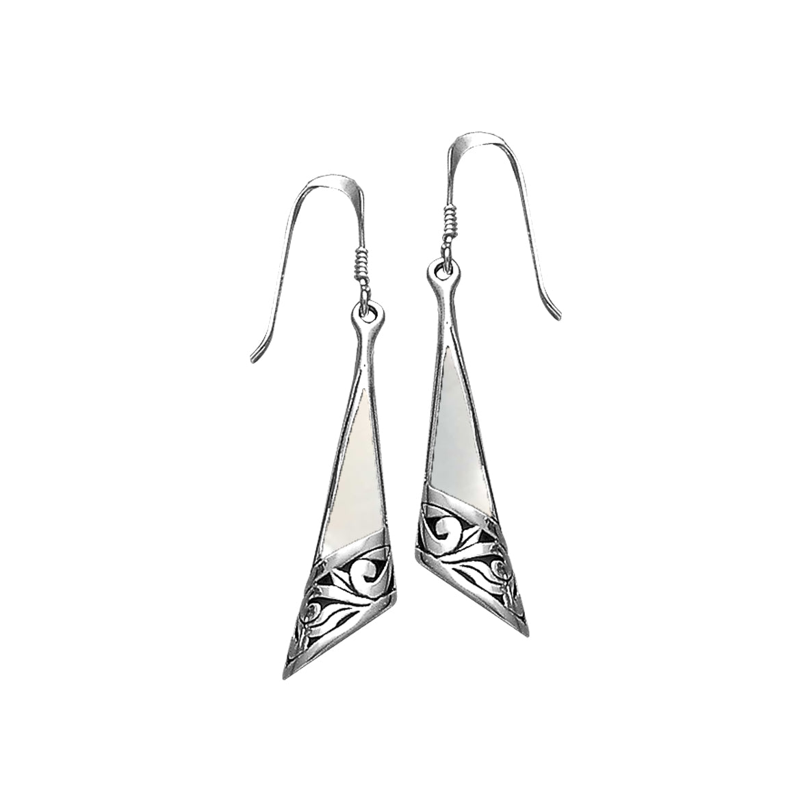 Filigree Sterling Silver Plated over Solid Brass Earrings BJE198*