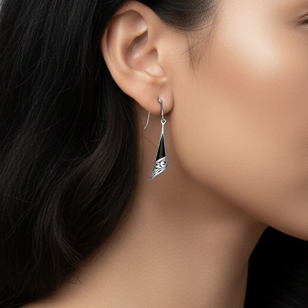 Filigree Sterling Silver Plated over Solid Brass Earrings BJE198*