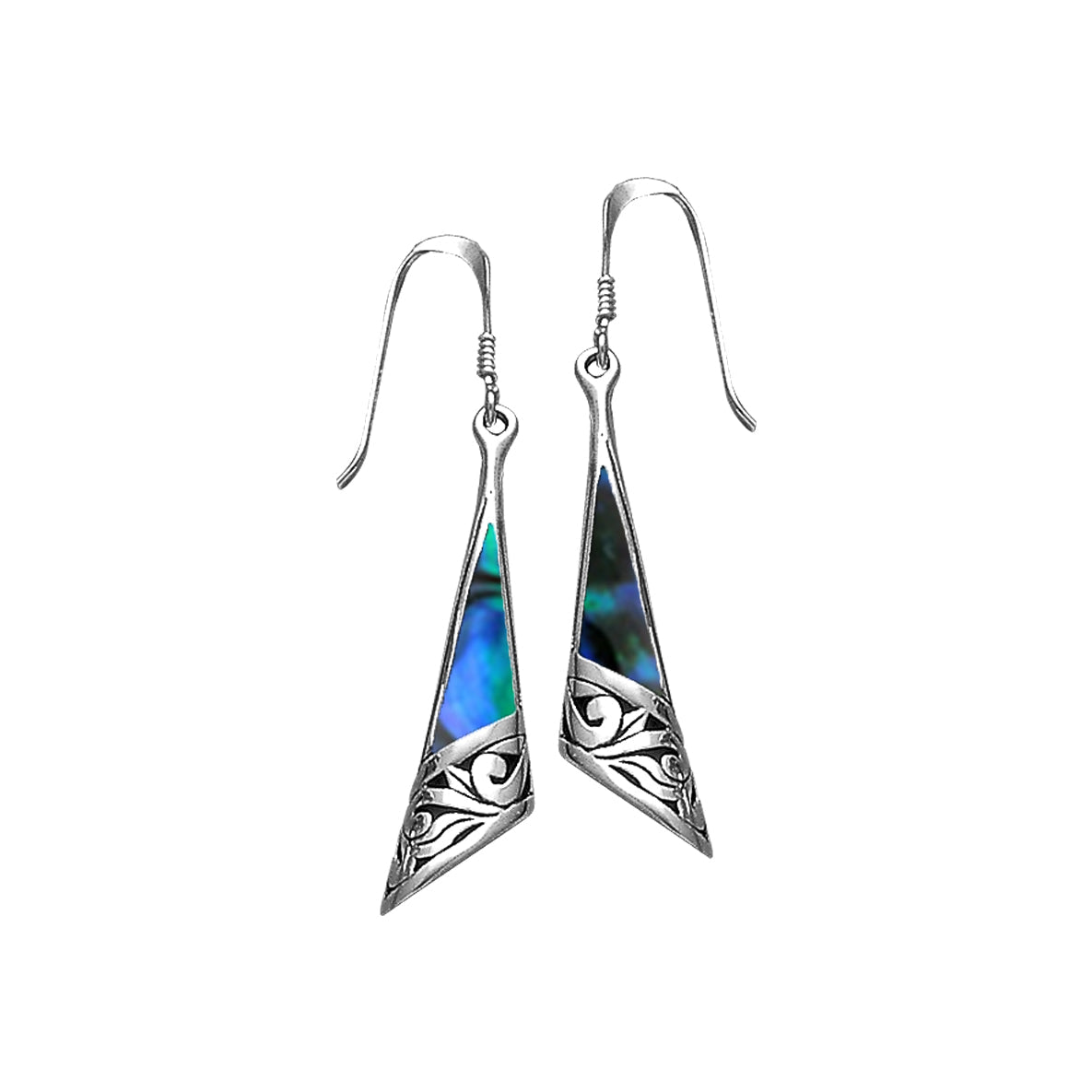 Filigree Sterling Silver Plated over Solid Brass Earrings BJE198*