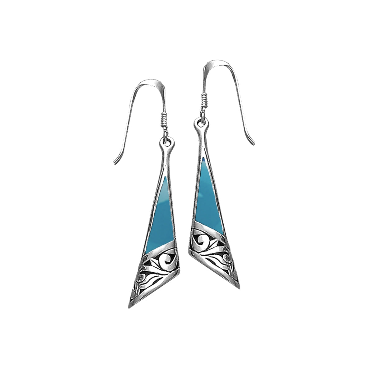 Filigree Sterling Silver Plated over Solid Brass Earrings BJE198*