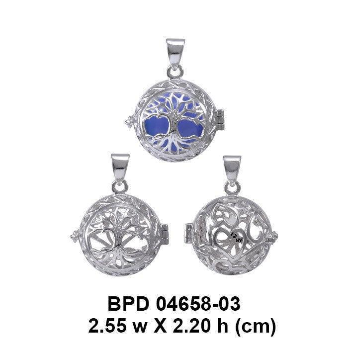 Global Harmony Wrapped in the Angel Wings ~16mm chiming harmony ball with a 25mm Sterling Silver Jewelry Pendant cage TPD4658
