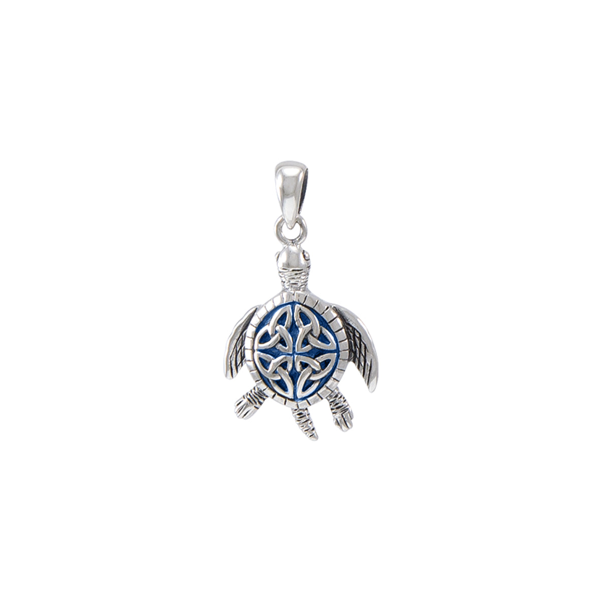 Celtic Sea Turtle Sterling Silver Plated over Solid Brass Pendant BPD082*