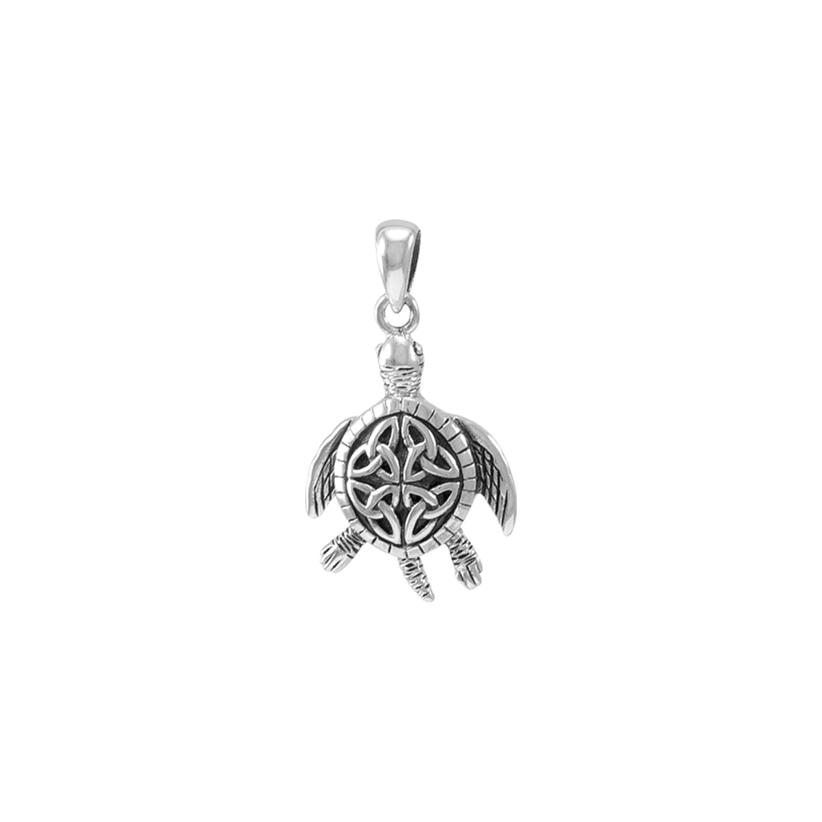 Celtic Sea Turtle Sterling Silver Plated over Solid Brass Pendant BPD082*