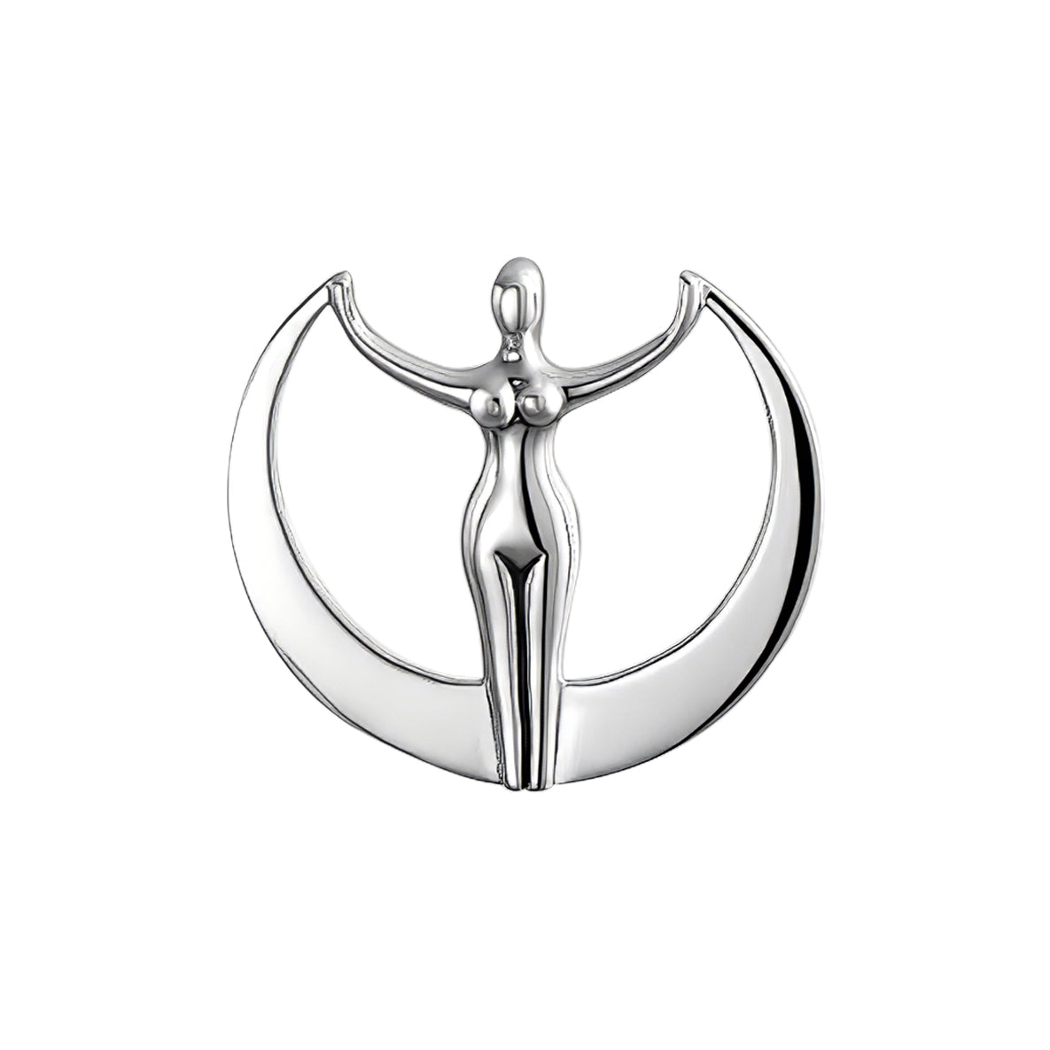 Astra Star Goddess Sterling Silver Plated over Solid Brass Pendant by Oberon Zell BPD1039*