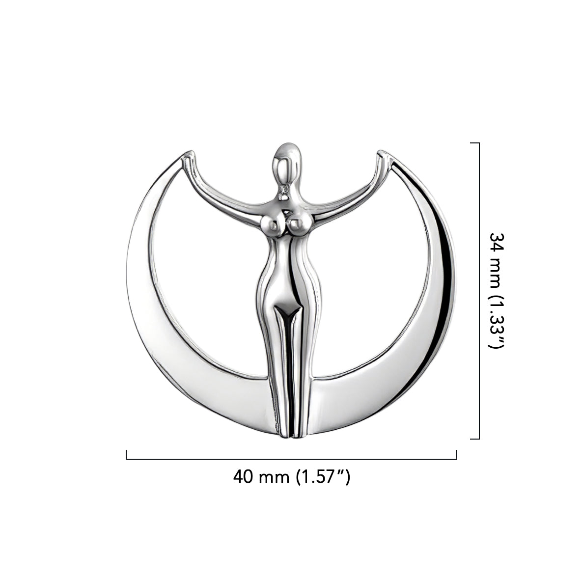 Astra Star Goddess Sterling Silver Plated over Solid Brass Pendant by Oberon Zell BPD1039*