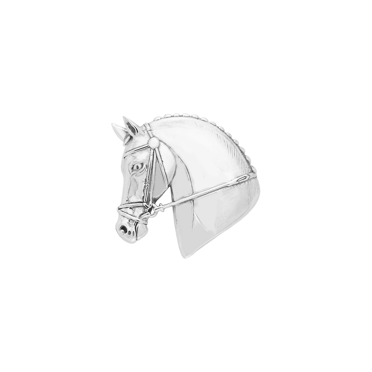 Horse Head Sterling Silver Plated over Solid Brass Pendant and Pin in One BPD1571*