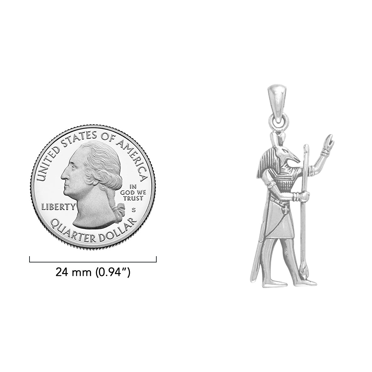 Egyptian Set Sterling Silver Plated over Solid Brass Pendant BPD2847*