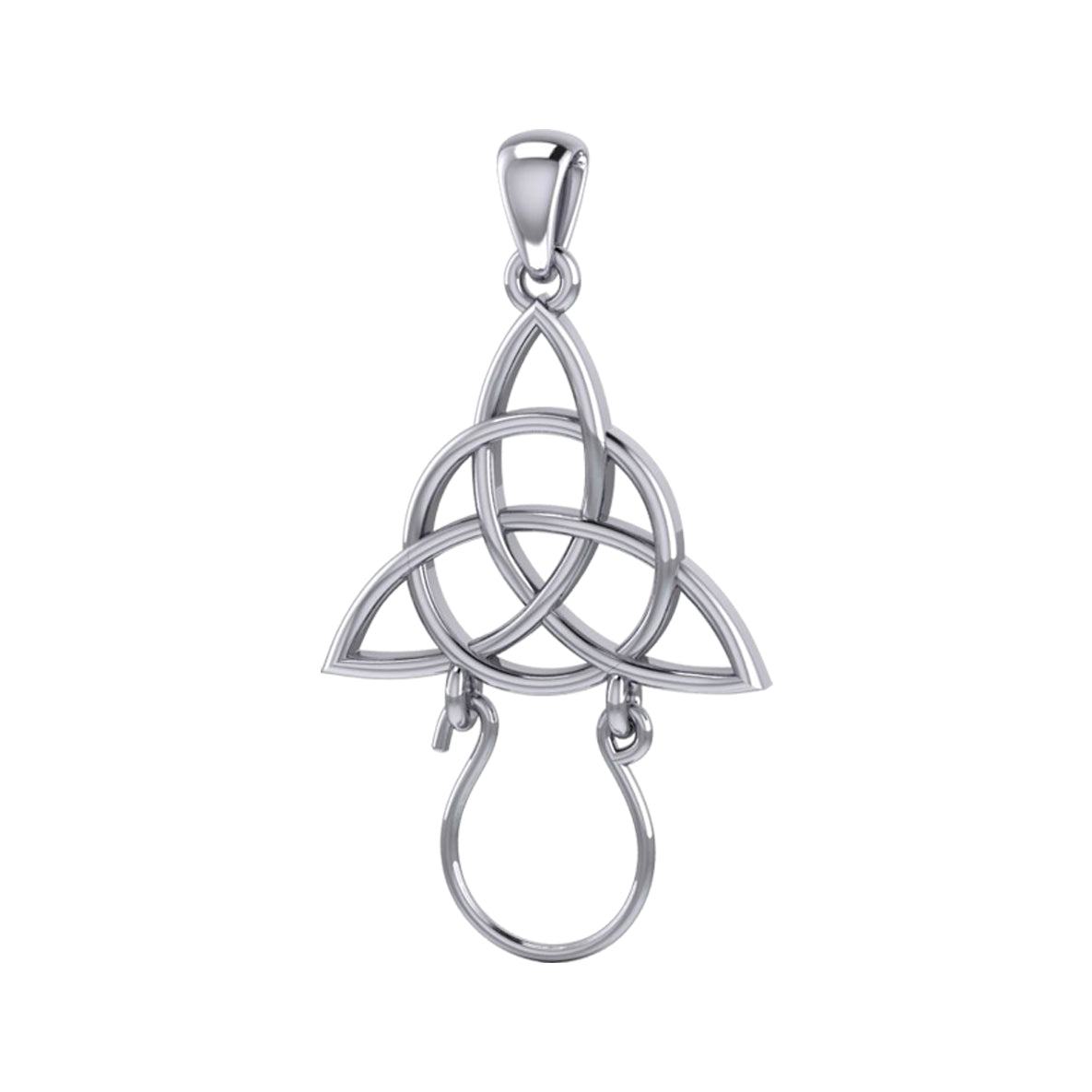 Triquetra Sterling Silver Plated over Solid Brass Charm Holder Pendant BPD5087*