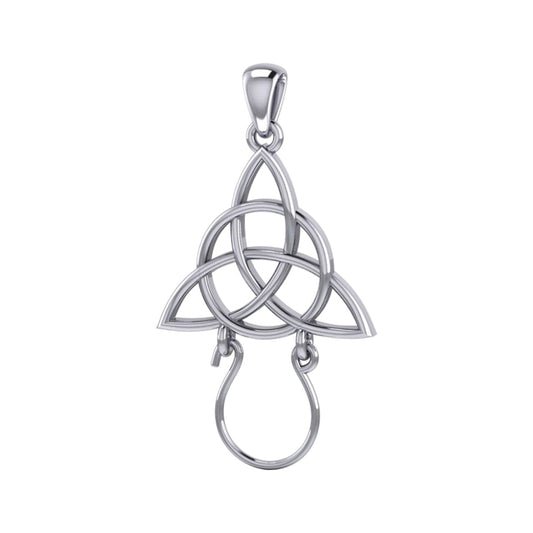 Triquetra Sterling Silver Plated over Solid Brass Charm Holder Pendant BPD5087*
