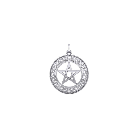 Celtic & Pentacle Sterling Silver Plated over Solid Brass Charm BTC122*
