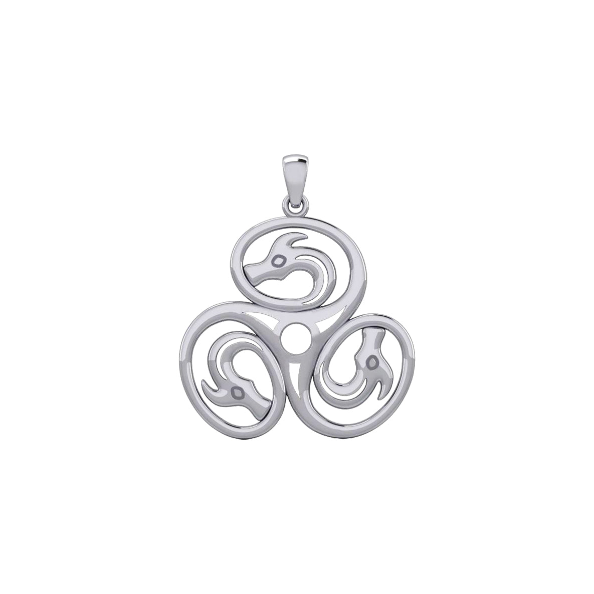 3 Dragons Sterling Silver Plated over Solid Brass Pendant BTP088*