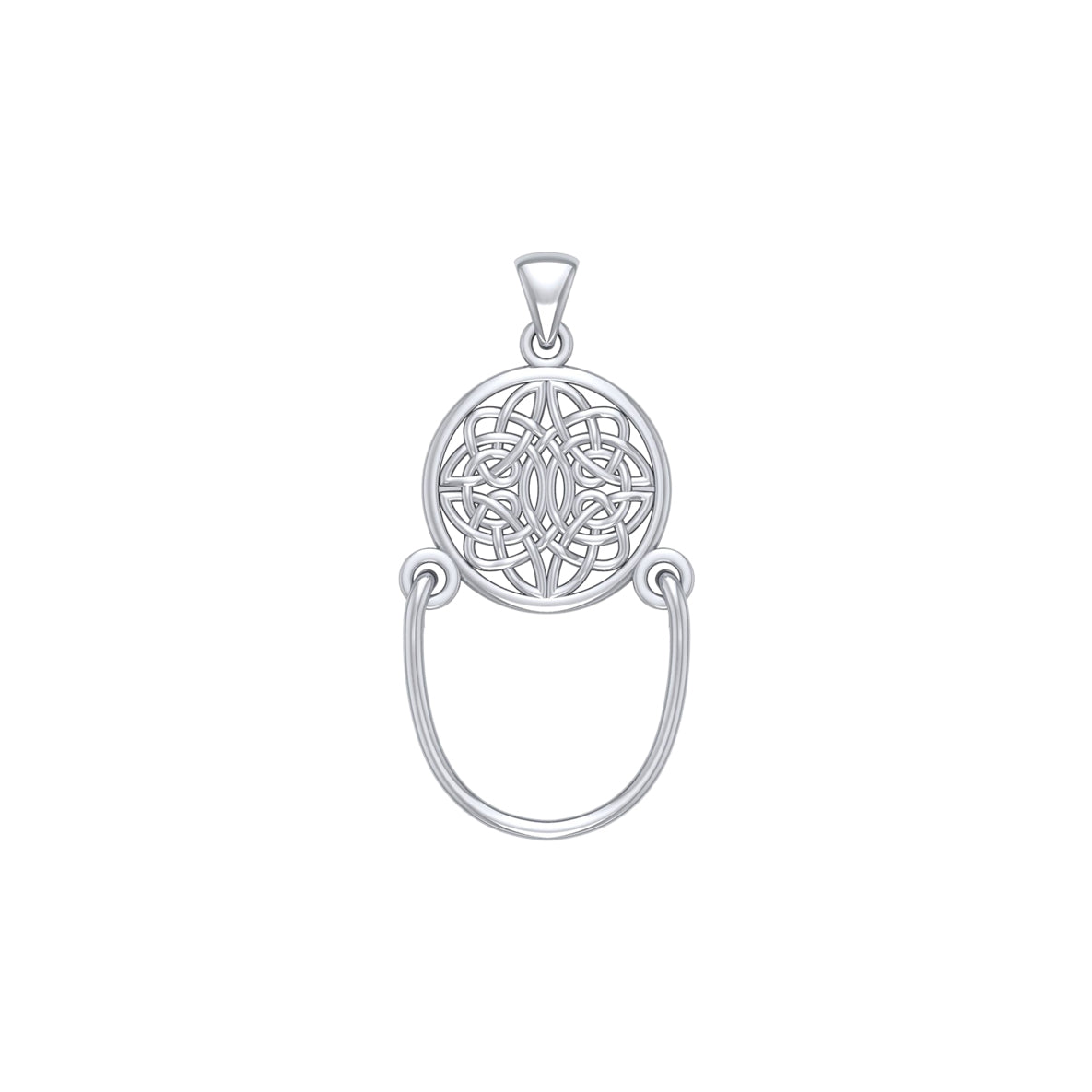 The best and endless Celtic Knotwork Sterling Silver Plated over Solid Brass Pendant with Charm Holder BTP938*