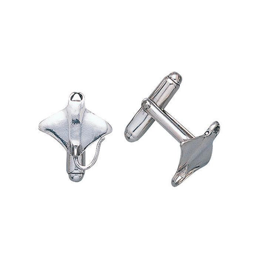 Manta Ray Sterling Silver Cuff Link CL007