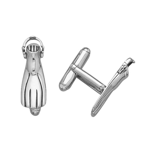 Flip and swim with Swim Fin ~ Sterling Silver Cufflinks CL021