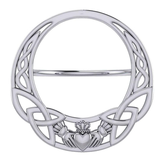 Celtic Claddagh Silver Scarf Ring By Peter Stone EOT181 - peterstone.dropshipping