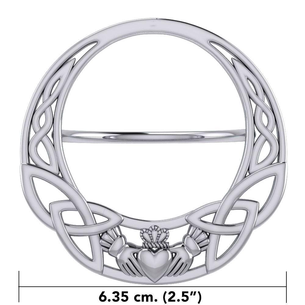 Celtic Claddagh Silver Scarf Ring By Peter Stone EOT181