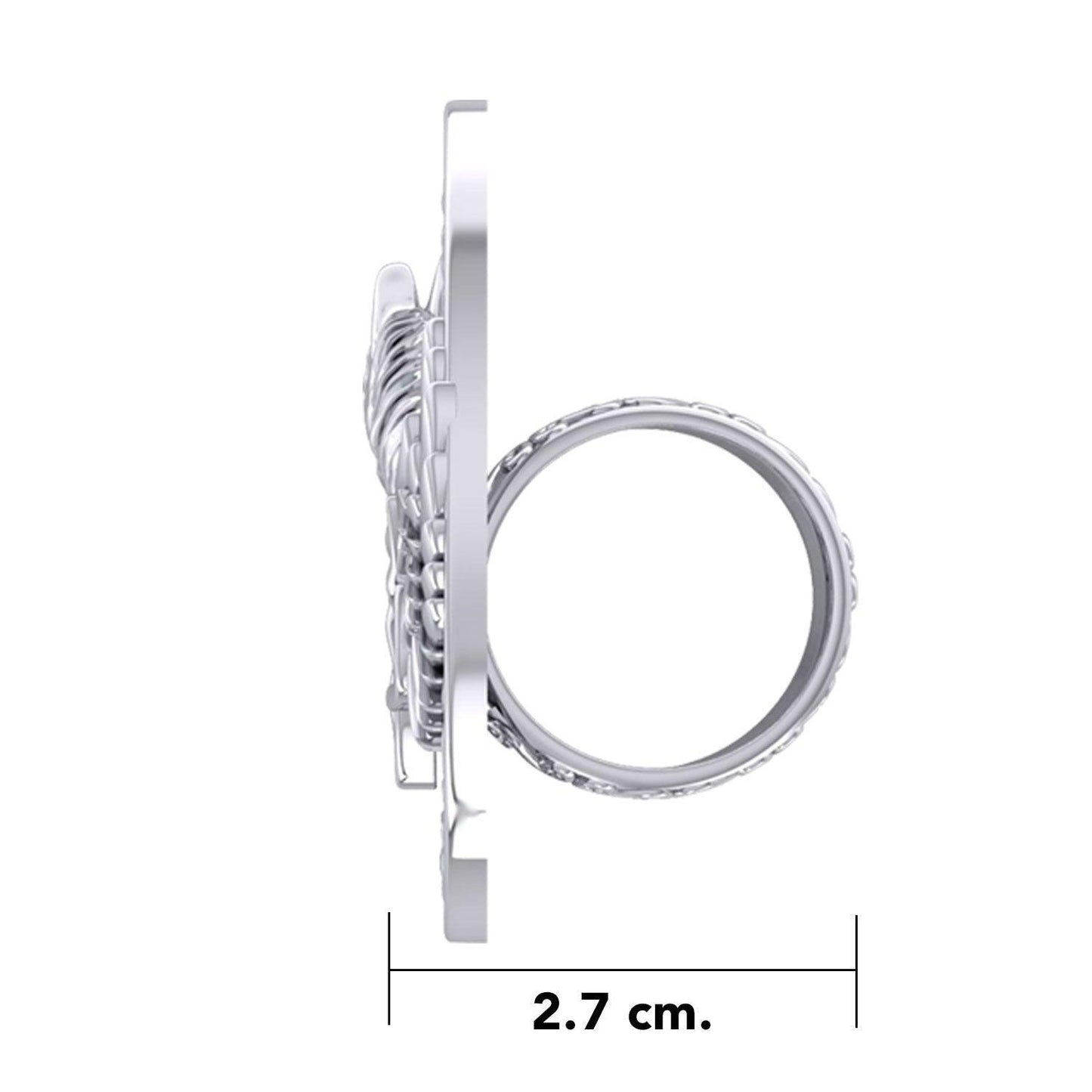 The Celtic Pegasus with Horseshoe Silver Scarf Ring By Peter Stone EOT182 - peterstone.dropshipping