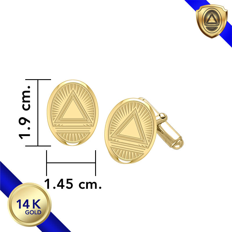System Energy Symbol 14K Solid Gold Cufflinks GCL030-14K