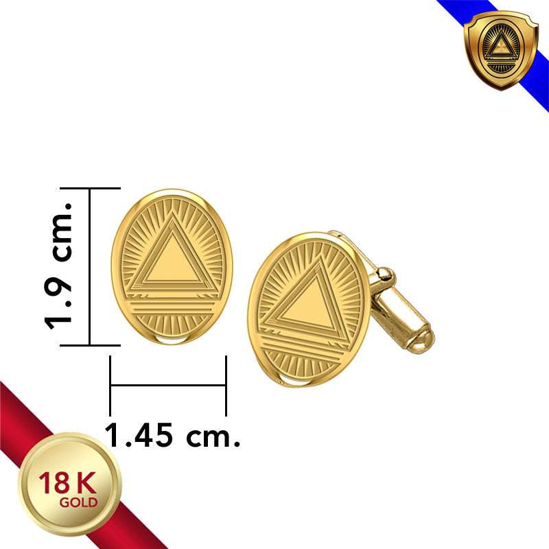 System Energy Symbol 18K Solid Gold Cufflinks GCL030-18K