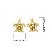 14 Karat Gold Turtle Post Earrings GJE206