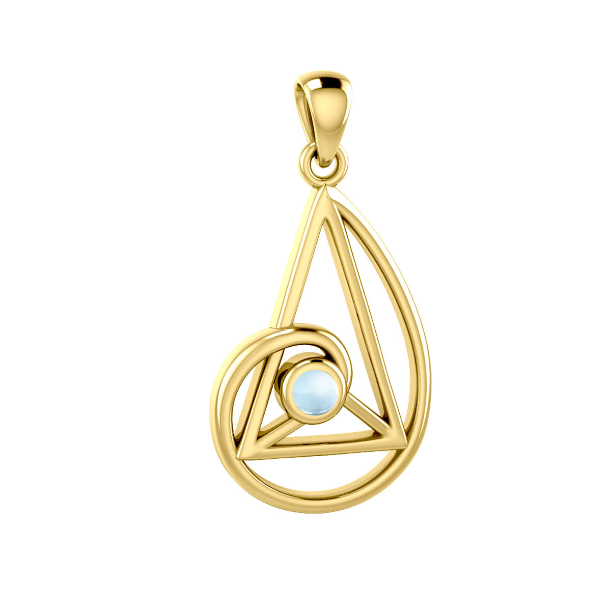 Peter Stone Golden Ratio Solid Yellow Gold Pendant with Gemstone GPD6178
