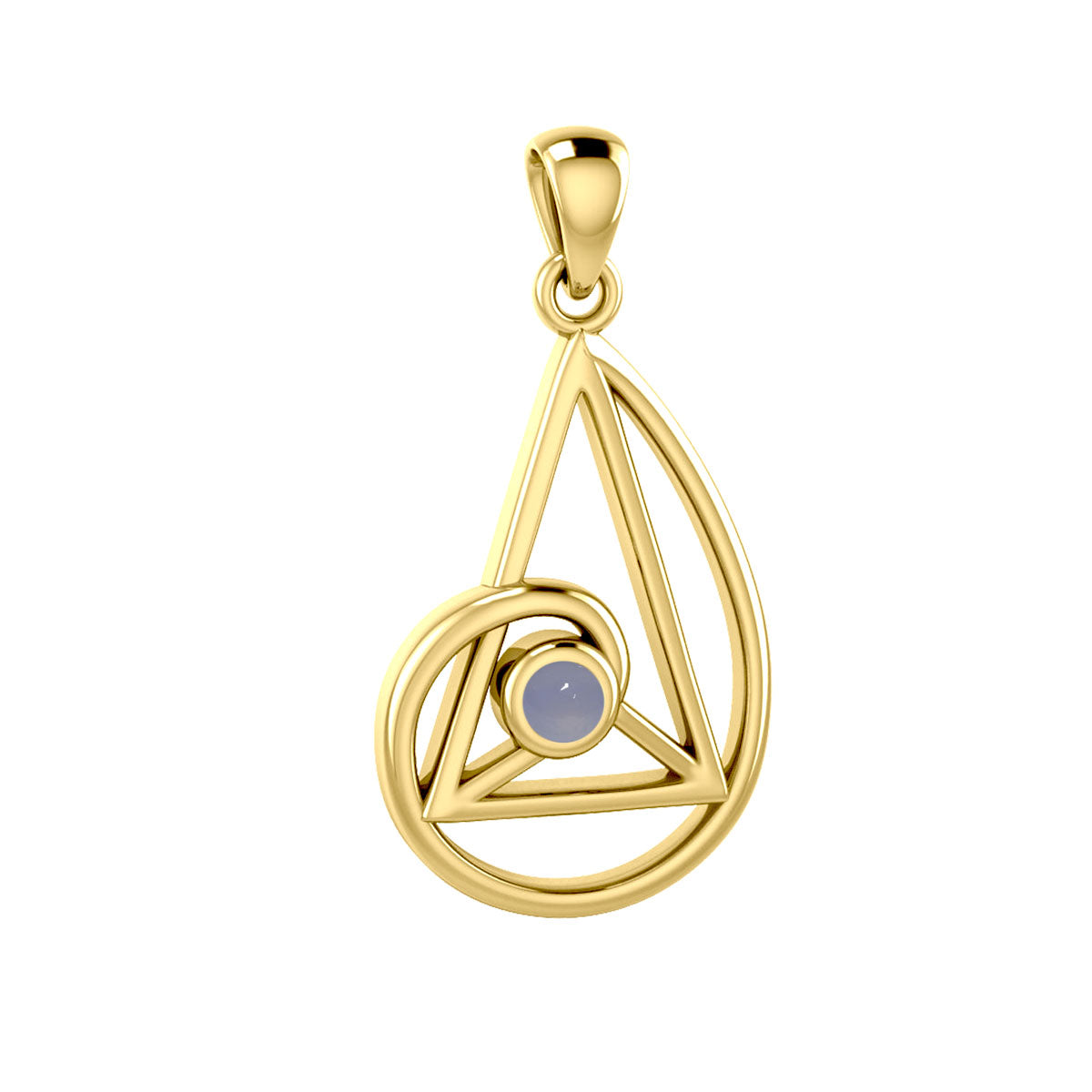 Peter Stone Golden Ratio Solid Yellow Gold Pendant with Gemstone GPD6178
