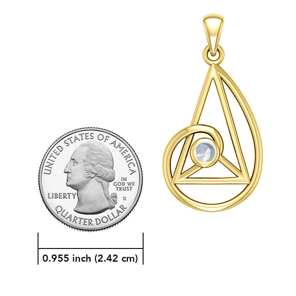 Peter Stone Golden Ratio Solid Yellow Gold Pendant with Gemstone GPD6178