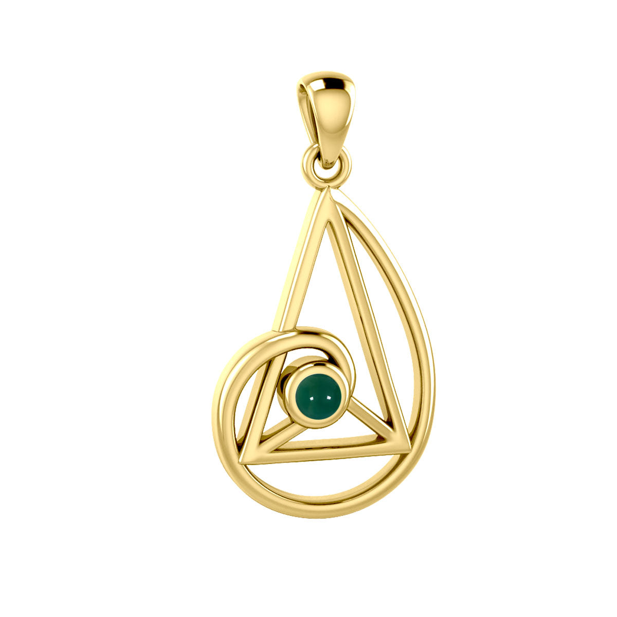 Peter Stone Golden Ratio Solid Yellow Gold Pendant with Gemstone GPD6178