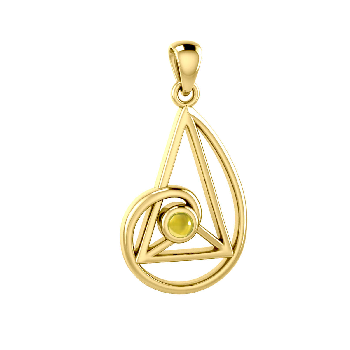 Peter Stone Golden Ratio Solid Yellow Gold Pendant with Gemstone GPD6178