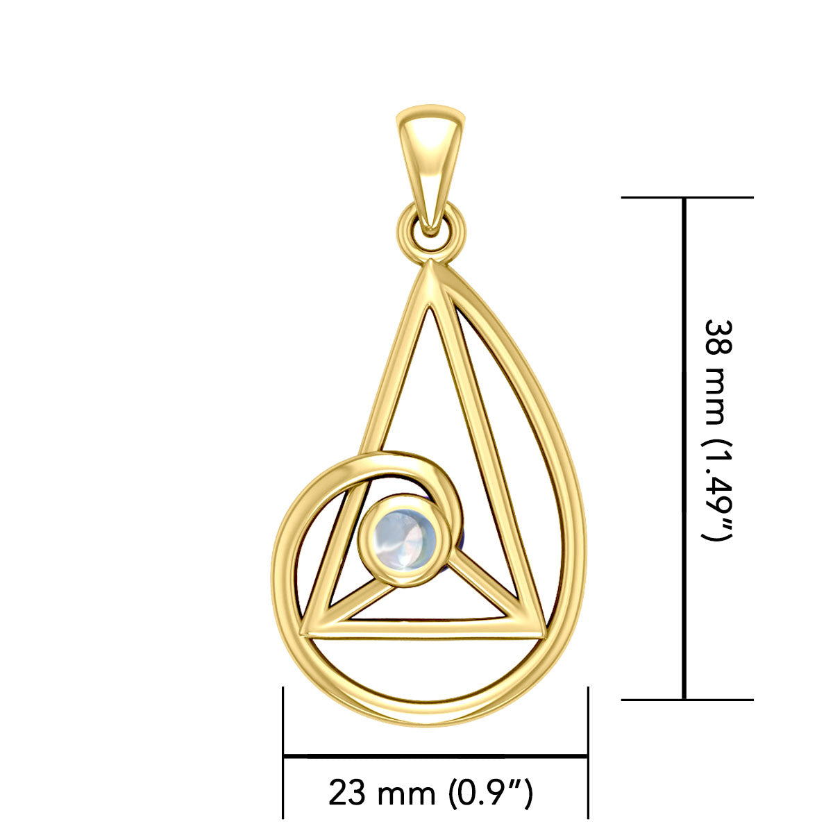 Peter Stone Golden Ratio Solid Yellow Gold Pendant with Gemstone GPD6178