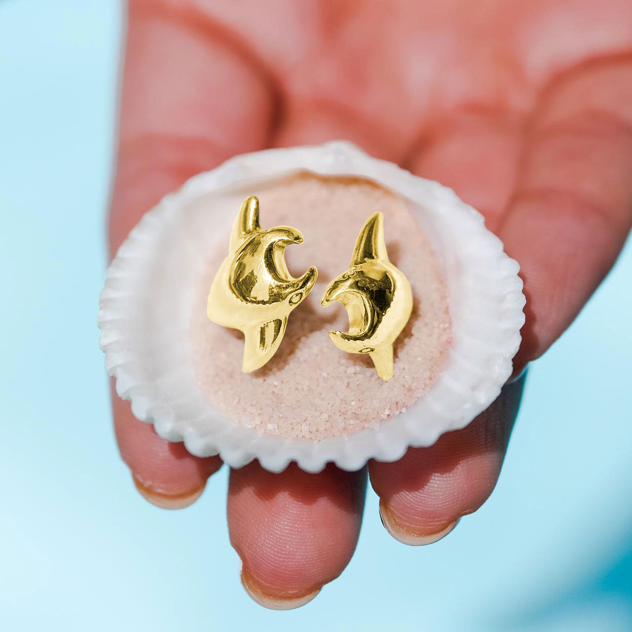 Double Manta Ray Sterling Silver with 14K Gold Vermeil Ring VRI1832