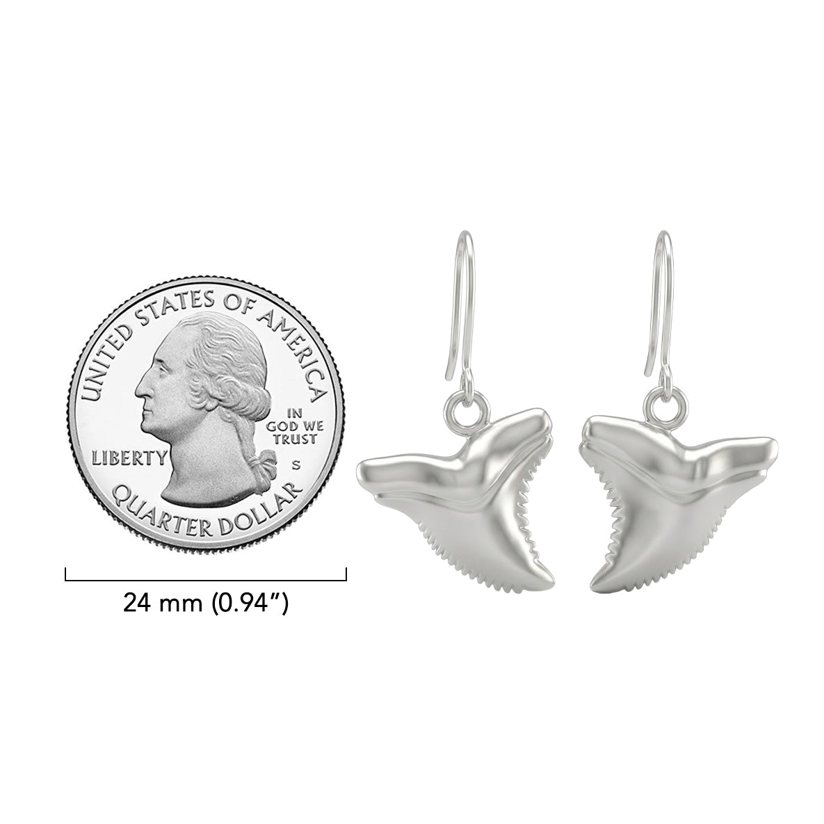 Shark Tooth Sterling Silver Earrings JE100