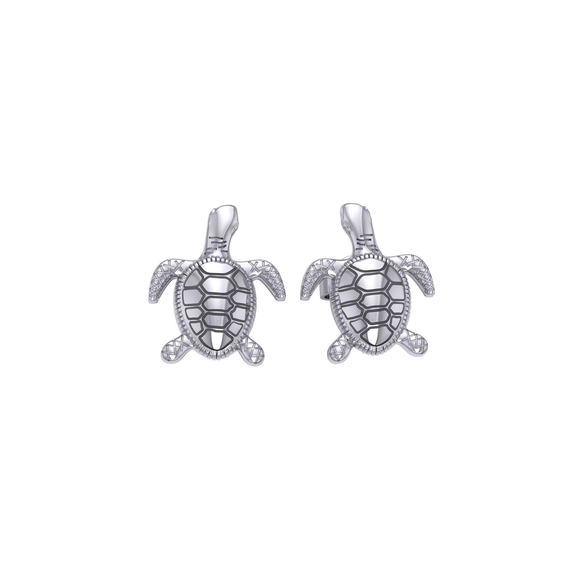 Silver Turtle Post Earrings JE206 - peterstone.dropshipping